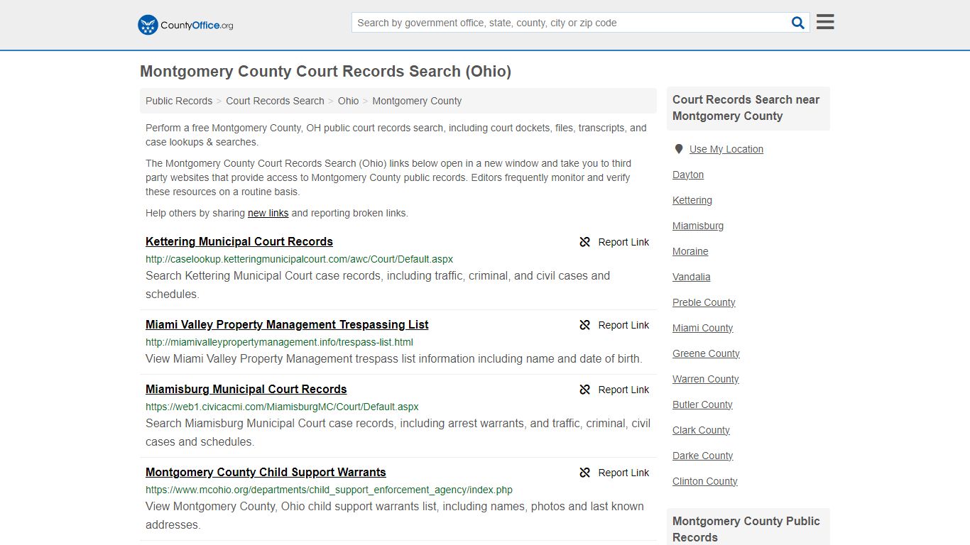 Montgomery County Court Records Search (Ohio) - County Office