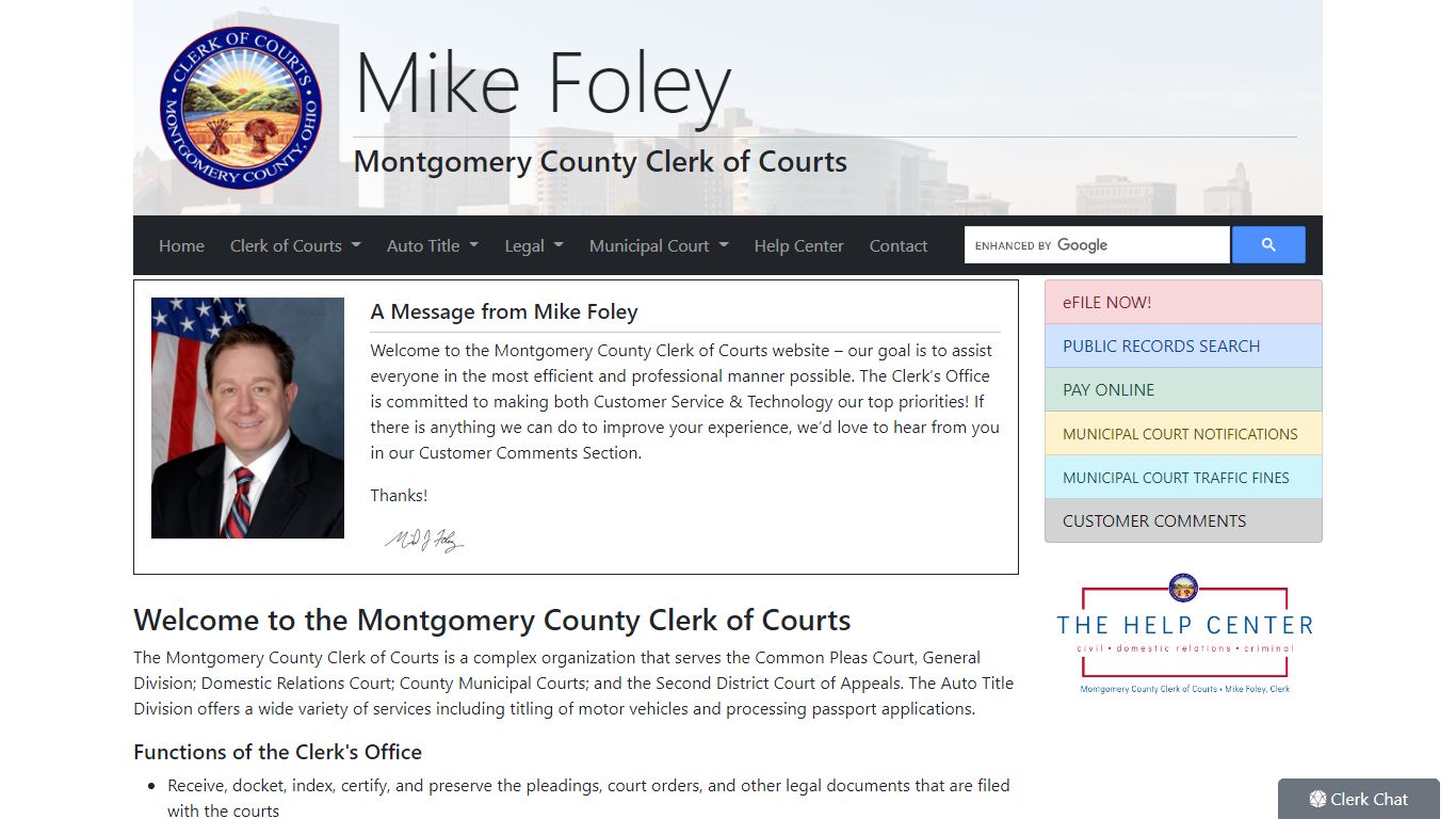 Mike Foley, Montgomery County Clerk of Courts